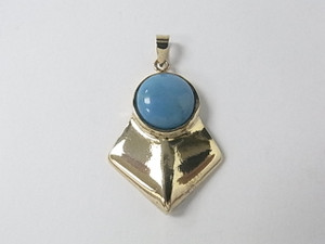 925 Sterling Silver 25x32mm Natural Arizona Turquoise Pendant [e2000]