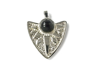 925 Sterling Silver 30x35mm Black Onyx Pendant [e1149]