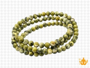 4mm Yellow Serpentine Round Beads 15.5" natural [4b33]