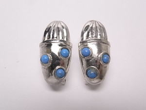 925 Sterling Silver 30mm Natural Arizona Turquoise Earring [e1635]