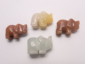 22-25mm (12mm Thick) Mixing Jade Elephant No Hole 4pcs. [e1399]