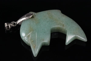 28x42mm Amazonite Dolphin Pendant [e2319]