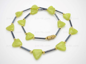 12x12mm Olive Jade Necklace 17" [e3008]