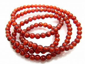 4mm Red Jade Round Beads 15.5" dyed [4b80]
