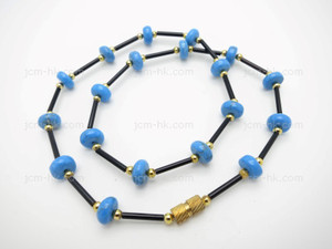 8x4mm Turquoise Howlite Necklace 17" [e3048]