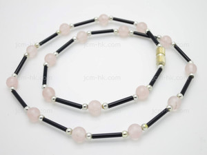 6mm Rose Quartz Necklace 17" [e3053]