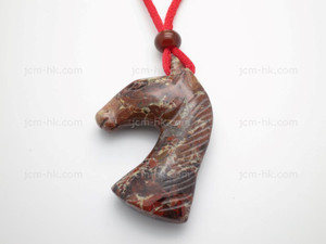 32x45mm Poppy Jasper Horse Pendant [e3152]