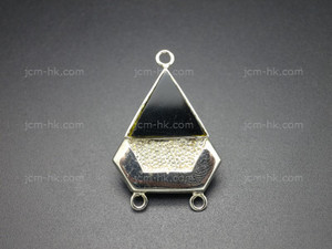 22x32mm Black Onyx 925 Sterling Silver 2 to 1 Necklace Part [e3250]