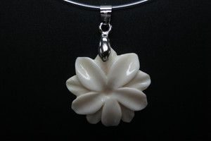 30X30mm Buffalo Bone Flower Designer Bead Pendant [z1486]