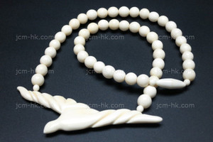 90X28mm Buffalo Bone Seafull Necklace 18" [z1865]