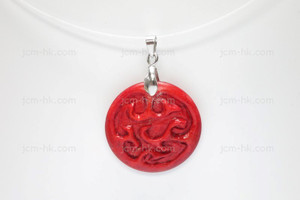 30x30mm Buffalo Bone Carved Designer Bead Pendant, Natural Dyed [z1103]