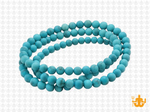 4mm Matte Tibetan Turquoise Round Beads 15.5" stabilized [4c66m]