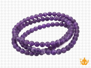 4mm Matte Amethyst Round Beads 15.5" dyed [4d11m]