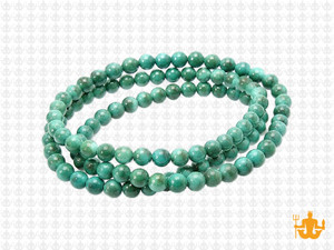 4mm Green Turquoise Round Beads 15.5" stabilized [4d22]