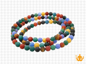 4mm Matte Mix Agate Round Beads 15.5" dyed [4d29m]