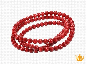 3-4mm Red Coral Round Beads 15.5" dyed [4d39]