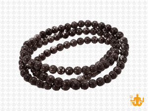 4mm Volcano Black Lava Round Beads 15.5" natural [4d50]