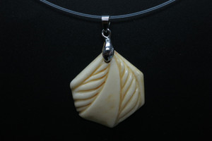 38x30mm Buffalo Bone Carved Designer Bead Pendant [z5394]