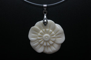 30x30mm Buffalo Bone flower Designer Bead Pendant [z5758]