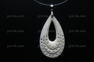 26x46mm Buffalo Bone Carved Designer Bead Pendant [z7039]