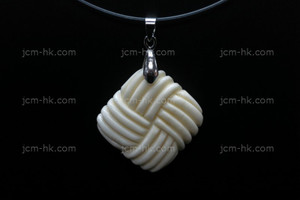 30x28mm Buffalo Bone Carved Designer Bead Pendant [z7051]