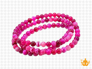 4mm Rose Banded Agate Round Beads 15.5" dyed [4f21]