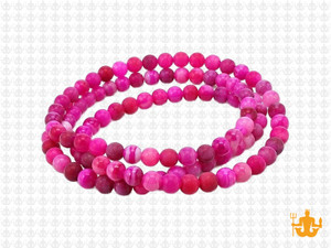 4mm Matte Rose Banded Agate Round Beads 15.5" dyed [4f21m]