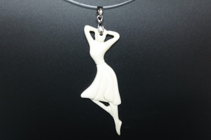30x78mm Buffalo Bone Beauty Designer Bead Pendant [z5444]