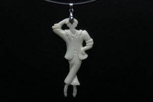 35x72mm Buffalo Bone Beauty Designer Bead Pendant [z5570]