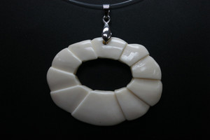48x38mm Buffalo Bone Designer Bead Pendant [z5630]