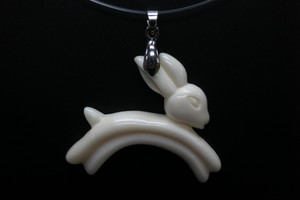 42x35mm Buffalo Bone Rabbint Designer Bead Pendant [z5633]
