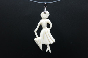 28x68mm Buffalo Bone Beauty Designer Bead Pendant [z5710]