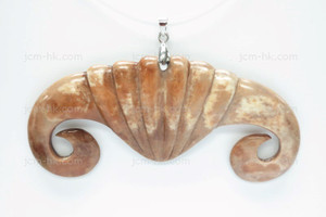 90x35mm Buffalo Bone Designer Bead Pendant, Natural Dyed [z7408]
