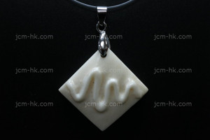 35x35mm Buffalo Bone Carved Designer Bead Pendant [z7452]