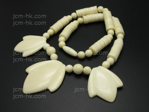 42x48-34x40mm Buffalo Bone Necklace 20" [z7838]