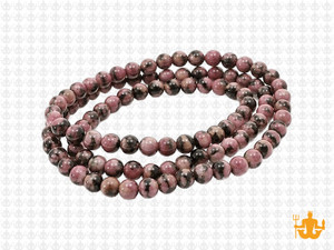 4mm Rhodonite with Matrix Round Beads 15.5" natural [4r14]