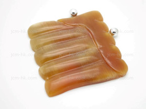 67X70mm Amber Horn Carved Part With Drill [z1750]