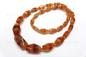 14x7mm-28x14mm Amber Horn Necklace 18" [z7503]