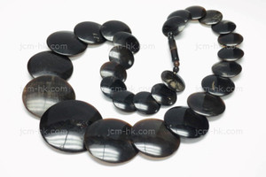 16-35mm Buffalo Horn Beads Necklace 18" [z7717]
