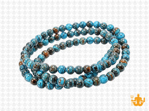 4mm Turquoise Lace Malachite Round Beads 15.5" synthetic [4r49t]