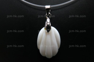 16x25mm Mother of Pearl Carved Designer Bead Pendant [z5173]