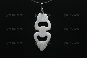 28x60mm Mother of Pearl Carved Designer Bead Pendant [z5196]
