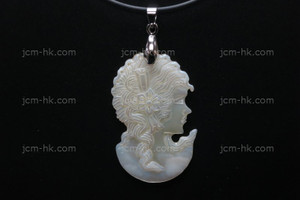 25x40mm Mother of Pearl Cameo Designer Bead Pendant [z7289]