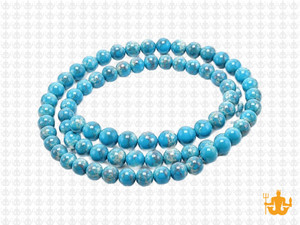 4mm Blue Sea Sediment Round Beads 15.5" dyed [4r55b]