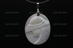 35x45mm Mother of Pearl Cameo Designer Bead Pendant [z7292]