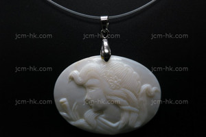 48x36mm Mother of Pearl Cameo Designer Bead Pendant [z7300]