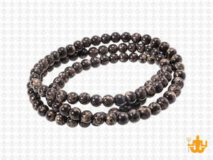4mm Black Sea Sediment Round Beads 15.5" dyed [4r55k]