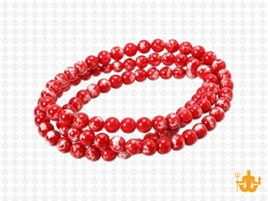4mm Red Sea Sediment Round Beads 15.5" dyed [4r55r]