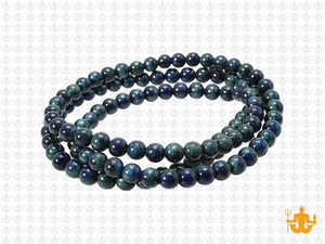 4mm Azurite Malachite Round Beads 15.5" natural dyed [4r66]