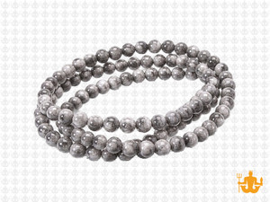 4mm Silver Lace Agate Round Beads 15.5" natural [4r69]